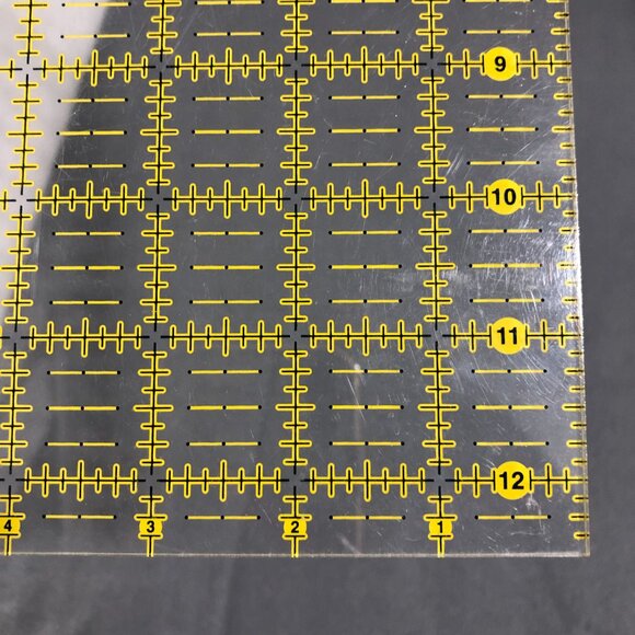 12 1/2"x 12 1/2" Square Omnigrid Quilters Ruler #125 made in USA - Picture 6 of 6